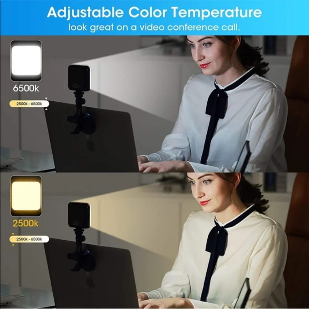 Streaming Video Conference Lighting Kit with Tripod Stand & Suction Cup